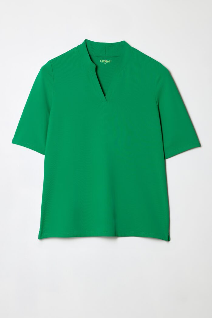SOLID SHORT-SLEEVE V-NECK VELOCITY POLO